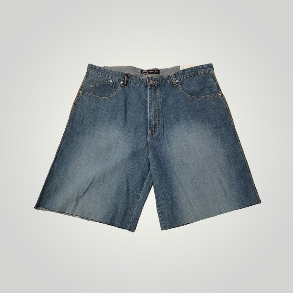 Vintage Bugle Boy Mens Jeans Denim Shorts Blue Size 40 Medium Loose Fit